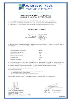 hoppies-braai-wood-bee-certificate hoppies-braai-wood-bee-certificate