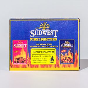 Sudwest Firelighters Sudwest firelighters are individually wrapped, ensuring they stay fresh and ignite well.